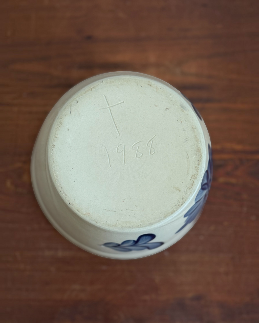 Homestyle Collective vintage Beaumont Pottery stoneware crock base with 1988 signature and cross mark