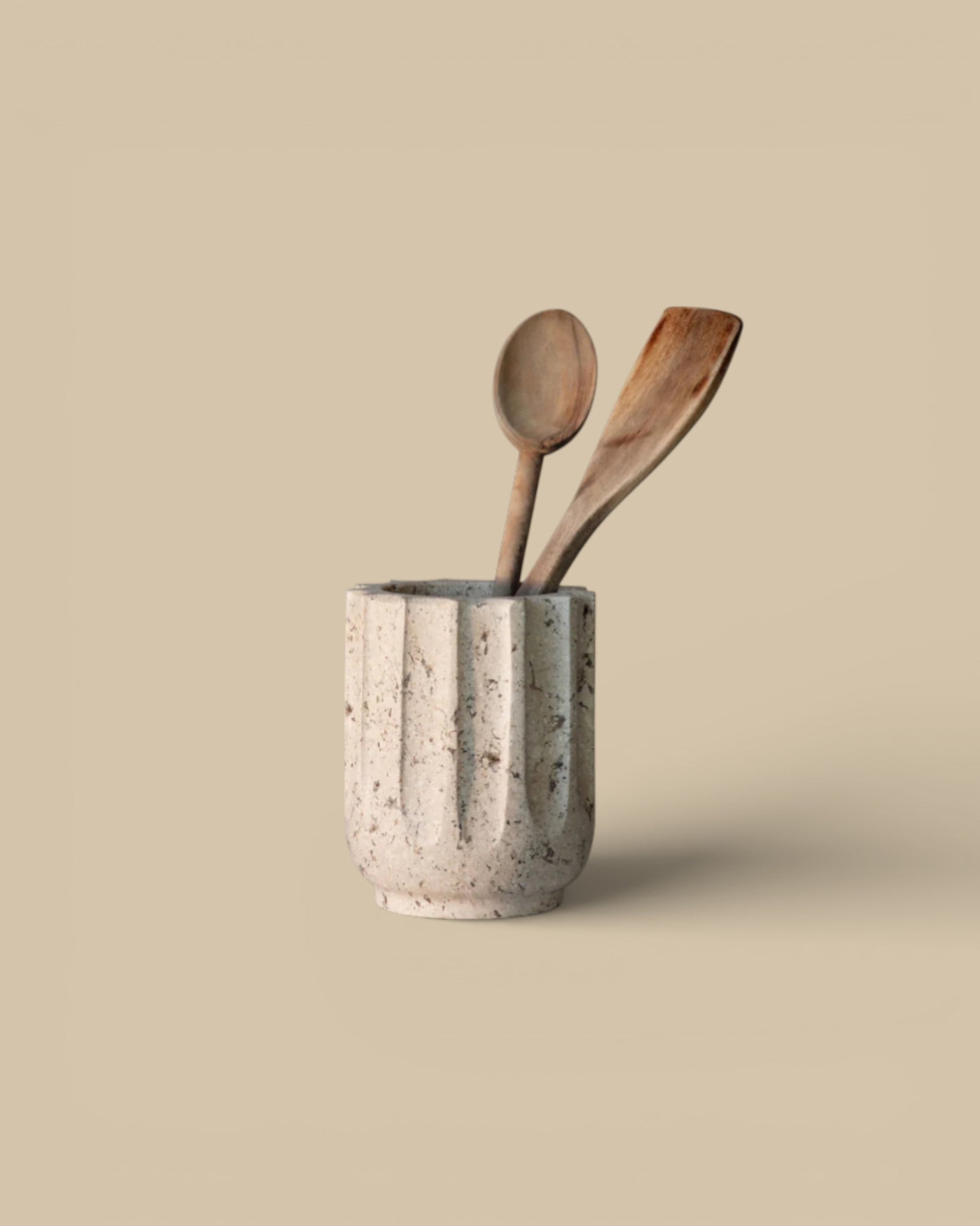 Travertine Marble Utensil Holder